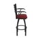 Holland Bar Stool Co Jackie with Arms 25 in. Swivel Counter Stool with Black Wrinkle Finish and Graph Ruby Seat 415 - alternate 2